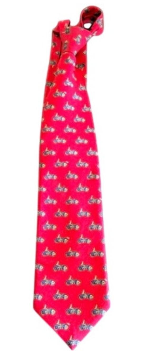 Tancor American Series Motorcycle Print Necktie Red Novelty Tie USA